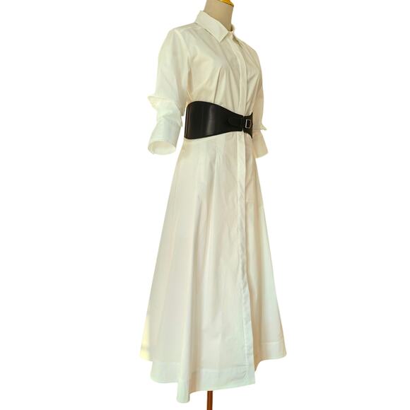 SIMKHAI Olson Belted Cotton Midi Dress Medium - Picture 13 of 13